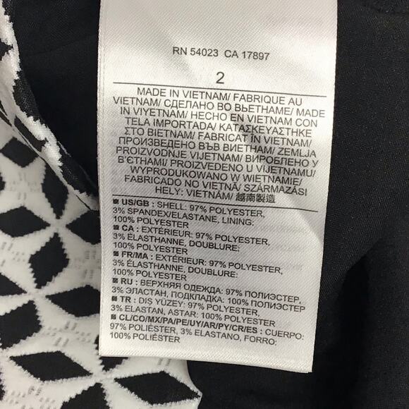 Banana Republic Mini Skirt Black White Diamond Print Stretch Geometric Sz 2 NWT - Picture 6 of 9